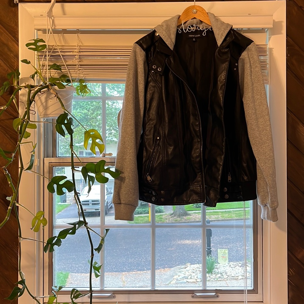 Leather Sweatshirt Jacket Combo - Size 2X